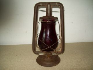 Scarce Antique Tin Dietz Monarch Tubular Lantern W/ Small Font & Filler Cap