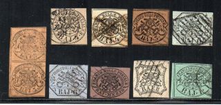 1850´s Italy Roman States Rare Stamps Lot $3160.  00,  All Experts Signed