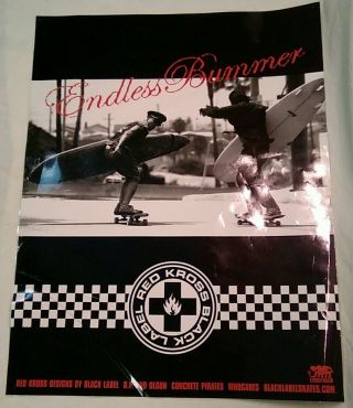 Red Kross Designs By Black Label Skates Rare Skateboarding Poster 17 X 22in.