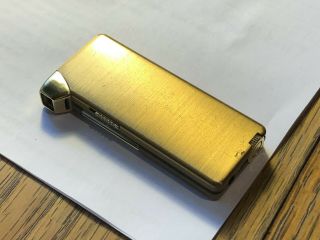 Rare Vintage Colibri Flint Cigar Pipe Lighter Brushed Gold Metal