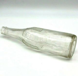 Vintage Very Rare Pepsi Cola Vertical Print Tall Clear Glass Soda Bottle 1940s