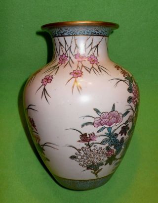 Vintage Japanese SATSUMA vase with colorful hand - painted gold accented FLOWERS & 2