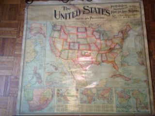 Antique 1900 The United States & Its Possession Map