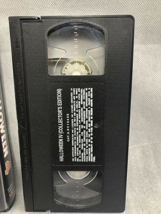 Halloween 4 (1988) Widescreen Collector’s Edition VHS Clamshell Rare Very Good 3