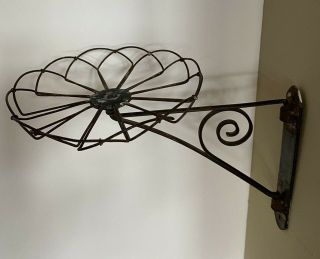 Unusual Antique Victorian Iron & Wire Decorative Plant Bracket Hanger