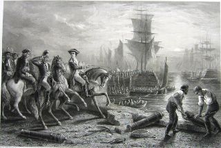 Revolutionary War,  Lord Howe Siege Of Boston 1861 Art Print Engraving Rare