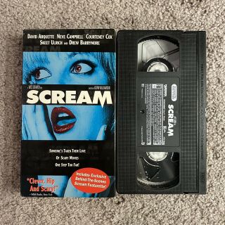 Scream (vhs,  1997) Rare Blue Cover Tape Horror Wes Craven