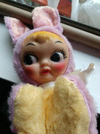 Vintage Rushton Rubber Face Bunny Rabbit Plush Stuffed Doll 2