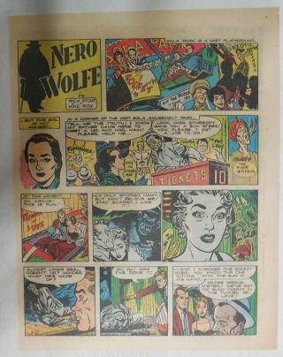 Nero Wolfe Sunday Page By Rex Stout From 5/12/1957 Tabloid Page Size Very Rare