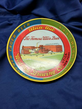 Vintage Utica - Club Pilsner Lager Beer/ Xxx Cream Ale Tin Serving Tray Rare