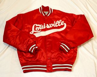 Rare Vtg Top Of The Line By Felco Louisville Cardinals Satin Bomber Jacket Med