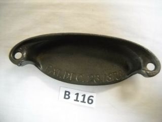 ANTIQUE EASTLAKE CAST IRON BIN DRAWER PULL 1873 2