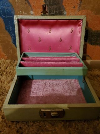 Rare Green Vintage Mele Jewelry Box