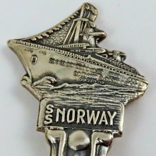 Vintage Ss Norway Norwegian Cruise Line Dutch 900 Silver Ship Souvenir Spoon
