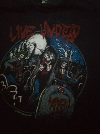 Rare Vintage Slayer 1985 Concert Shirt Live Undead Dead Ahead