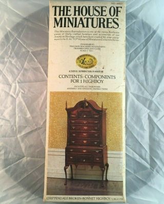 The House Of Miniatures Kits Xacto Chippendale Highboy Dollhouse Miniature Kit