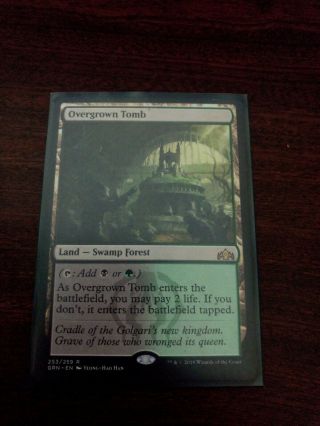 Mtg Overgrown Tomb X 1 - Guilds Of Ravnica - Rare Duel Land - Nm/mint