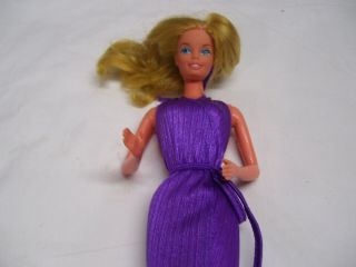 Vintage Barbie Mattel Doll 1966 Made in Taiwan Twist N Turn Purple Dress 2