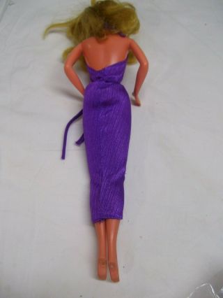 Vintage Barbie Mattel Doll 1966 Made in Taiwan Twist N Turn Purple Dress 3