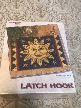 Rare Kit Caron Latch Hook Rug Kit 20x27 " “celestial Sun” 4279:wonder Art