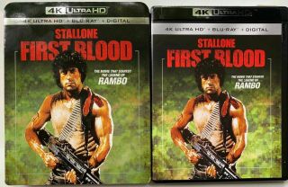 Rambo First Blood 4k Ultra Hd Blu Ray 2 Disc Set,  Rare Slipcover Sleeve