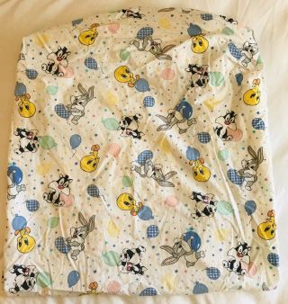 Baby Looney Tunes Crib Sheet Fitted Baby Bugs Bunny Tweety Slyvester Vintage 2