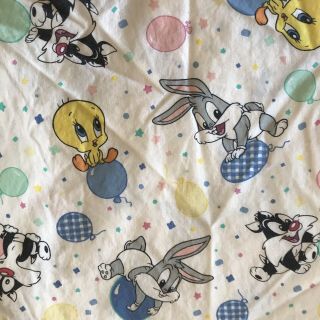 Baby Looney Tunes Crib Sheet Fitted Baby Bugs Bunny Tweety Slyvester Vintage 3