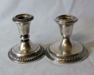 2 Vtg Sterling Silver Candle Holders Frank & Whiting & Wallace Scrap Silver