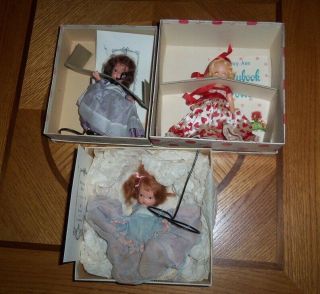 Vintage Nancy Ann Storybook Dolls Queen Of Hearts,  Wednesday Child,  Quaker Maid