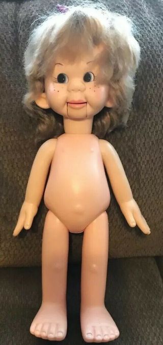 Vintage Horsman Tessie Talks Doll 1974 Ventriloquist 18 " Nude Dress Me