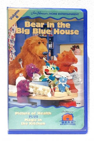 Bear In The Big Blue House Volume 6 (vhs,  1998) Rare Htf Blue Hard Clamshell