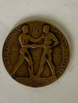 Rare Medallic Art Co Ny 1926 Sesquicentennial Bronze Sports Medal