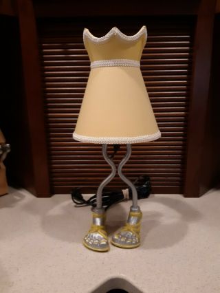 Unique " Rare " Vintage Yellow Table Lamp Yellow Sandals