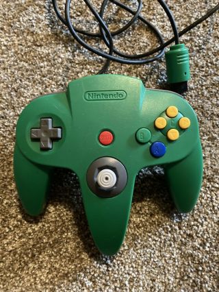 Nintendo 64 N64 Authentic Green Joystick Controller Video Game Remote Vintage A3
