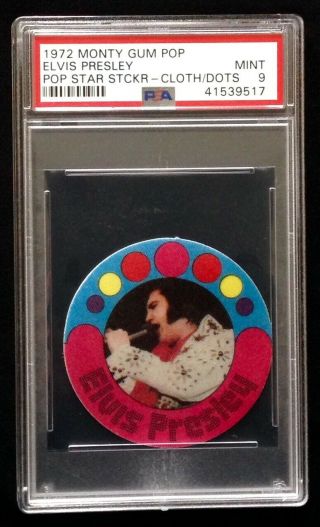 Elvis Presley Card 1972 Monty Gum Pop Star Sticker Psa 9 Pop 1 Highest Rare Hof