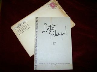 Vintage Farmers Wife " Lets Play " Booklet 1935 Envelope Rare Game Book