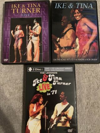 3 Rare Ike And Tina Turner - Live (dvd) Dvd’s In ‘71 1971 - 72 Oop Htf Concerts