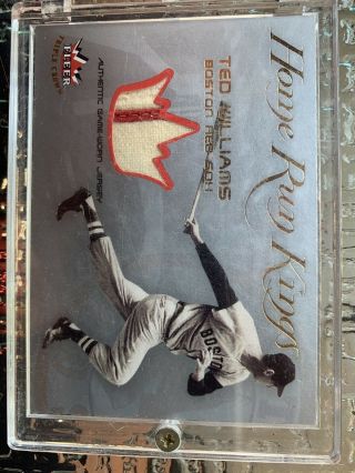 2002 Fleer Triple Crown Home Run Kings Ted Williams Jersey With Stitch Rare