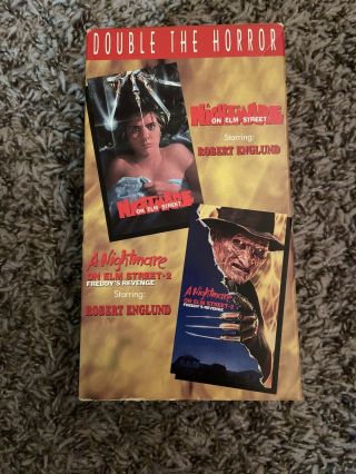A Nightmare On Elm Street 1 - 2 Double Feature (vhs,  1985) Rare Horror Vhs