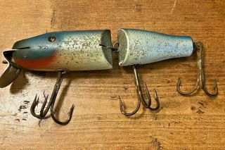 Vintage Creek Chub Jointed Striper Pikie 6 " Wooden Plug/lure No.  6834 - Saltwater