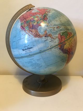 Vintage 12 " Diameter Replogle World Nation Series Rotating Globe Made In Usa