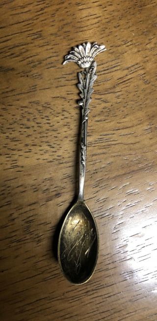 Vintage Tiffany & Co.  Sterling Silver Demitasse Spoon Etched York 3.  75” 9g
