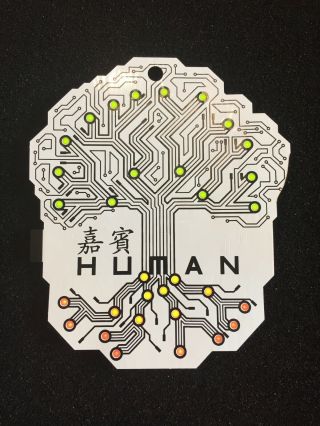 Defcon China 1.  0 Electronic Badge: Human Flexible Flex Pcb Rare Misprint