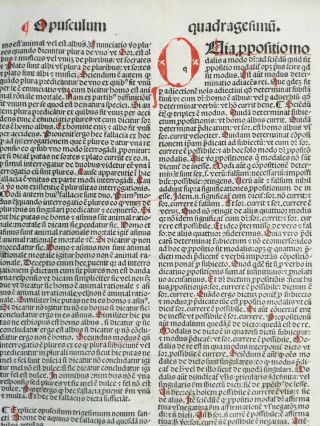 Rubricated Incunable Leaf Folio Thomas Aquinas Opuscula (52) - 1490