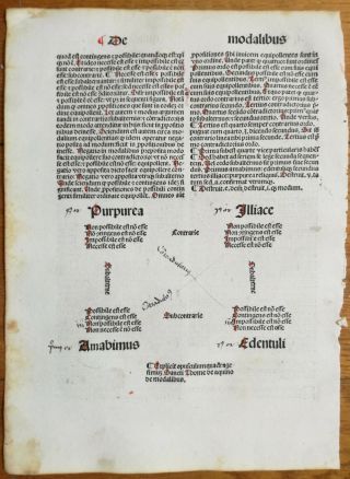 Rubricated Incunable Leaf Folio Thomas Aquinas Opuscula (52) - 1490 3