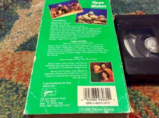 BARNEY “THREE WISHES” VHS 1992 LYONS GROUP Good RARE 3