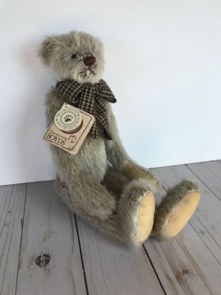 Boyds Bears Retired Slim B.  Woodsley Artisan Series Out Of The Woods Gray 13” 2