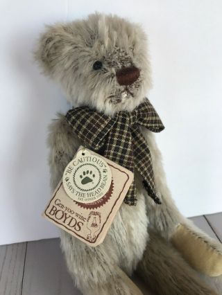 Boyds Bears Retired Slim B.  Woodsley Artisan Series Out Of The Woods Gray 13” 3