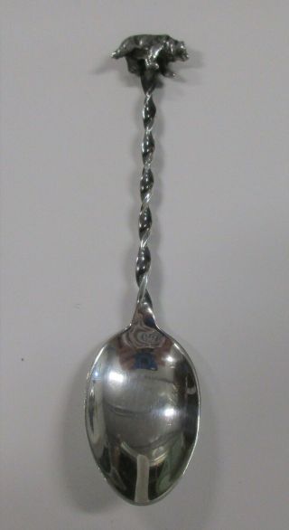 Vintage Bell Trading Post Sterling Silver Twisted Handle Bear Figure Spoon