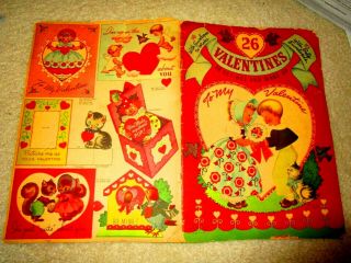 1947 Rare Whitman 26 Valentines To Cut - Out & Make W/envelopes Uncut Miloche/kane